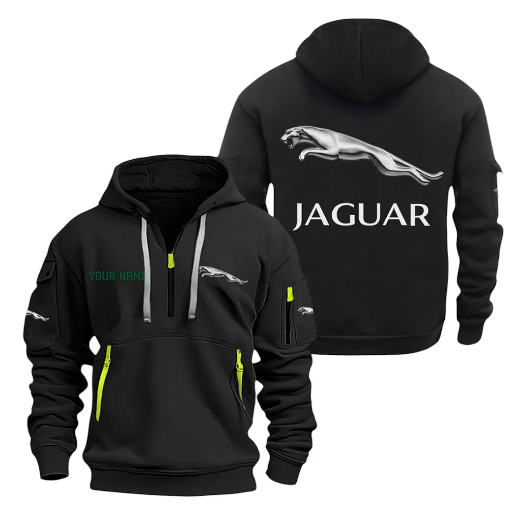 Jaguar Cars Half Zip Hoodie For Men, Gift For Jaguar Cars Lovers CAR20022125750 - Black