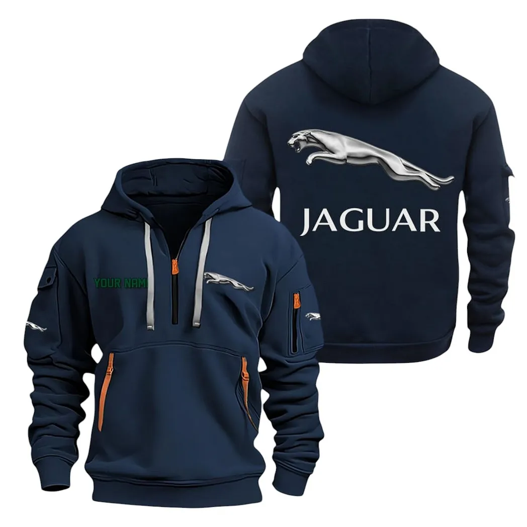 Jaguar Cars Half Zip Hoodie For Men, Gift For Jaguar Cars Lovers CAR20022125750 - Navy