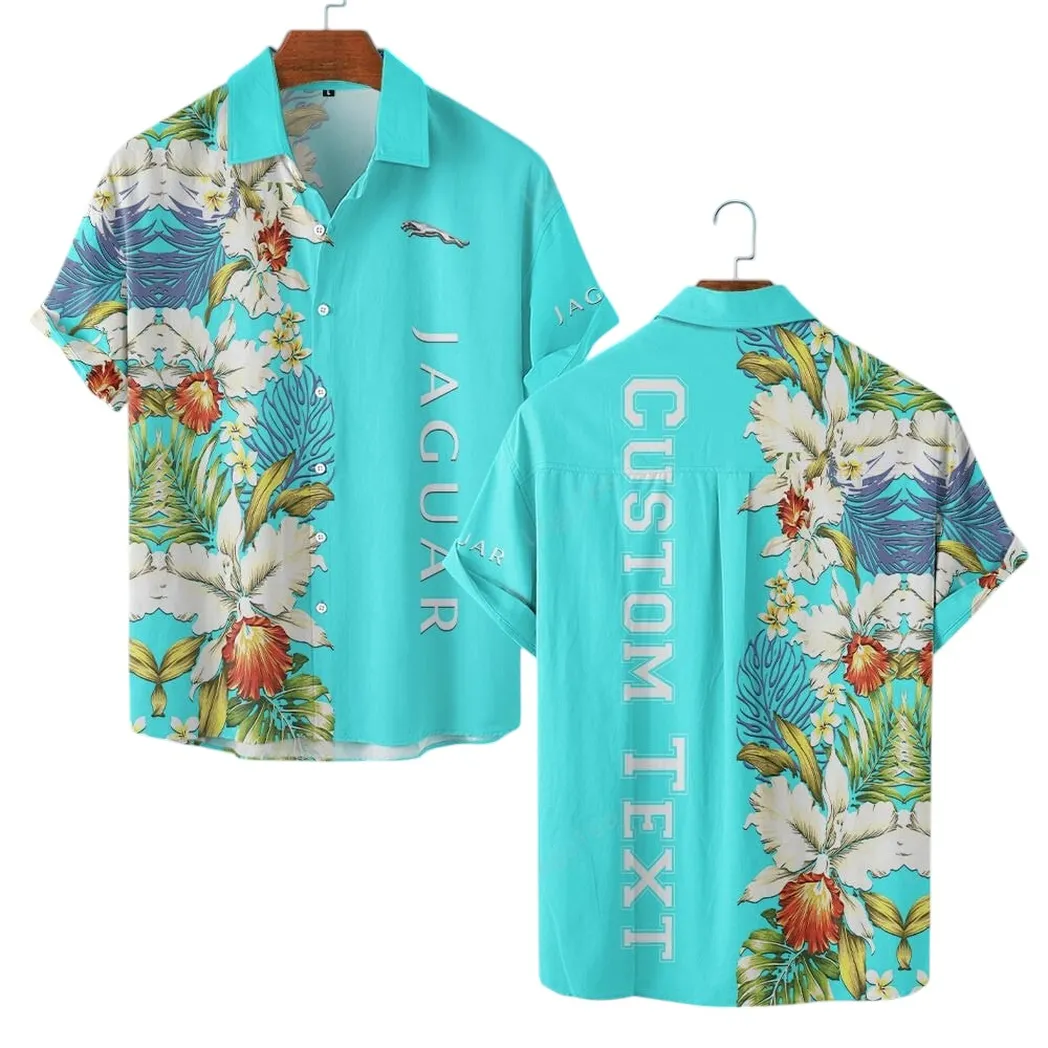 Jaguar Cars Hawaiian Shirt For Men, Gift For Jaguar Cars Lovers, Gift For Him, Husband, Boyfriend CAR1230304006 - Cyan