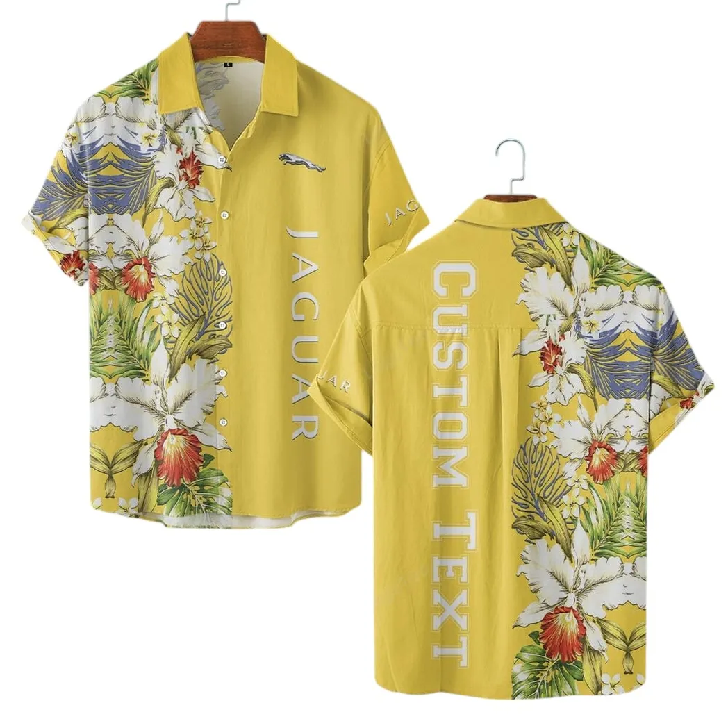 jaguar cars hawaiian shirt for men gift for jaguar cars lovers gift for him husband boyfriend car1230304006 yellow 9gqvt