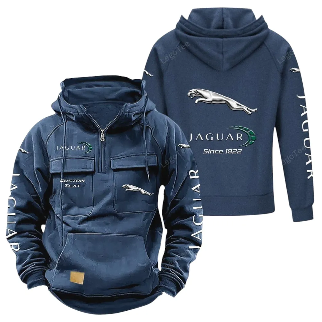 Jaguar Cars Tactical Quarter Zip Hoodie, Gift For Jaguar Cars Lovers, Gift For Him, Husband, Boyfriend - Dark Blue CAR96021425673-3