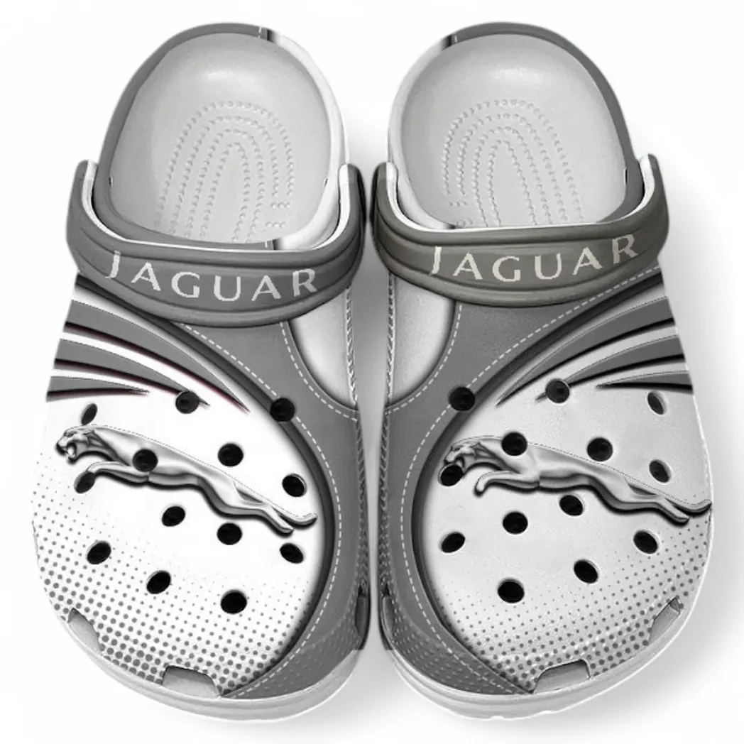 Jaguar Crocs Sandals For Men Women, Gift For Jaguar Fan CAR181031525708 - Gray