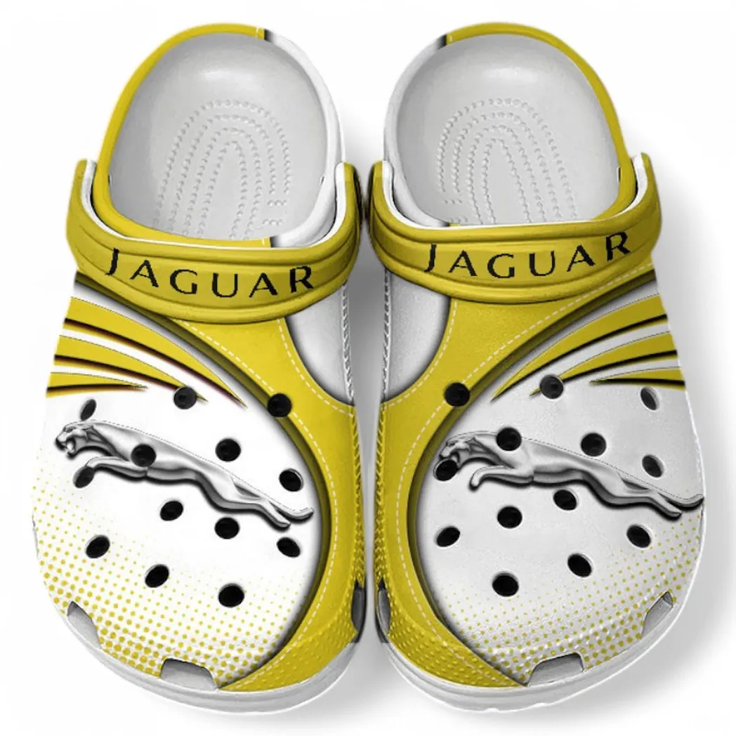 Jaguar Crocs Sandals For Men Women, Gift For Jaguar Fan CAR181031525708 - Yellow