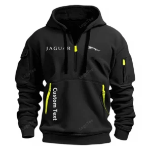 Jaguar Half Zip Hoodie For Men, Gift For Him, Husband, Boyfriend - Black CAR112021425557-1