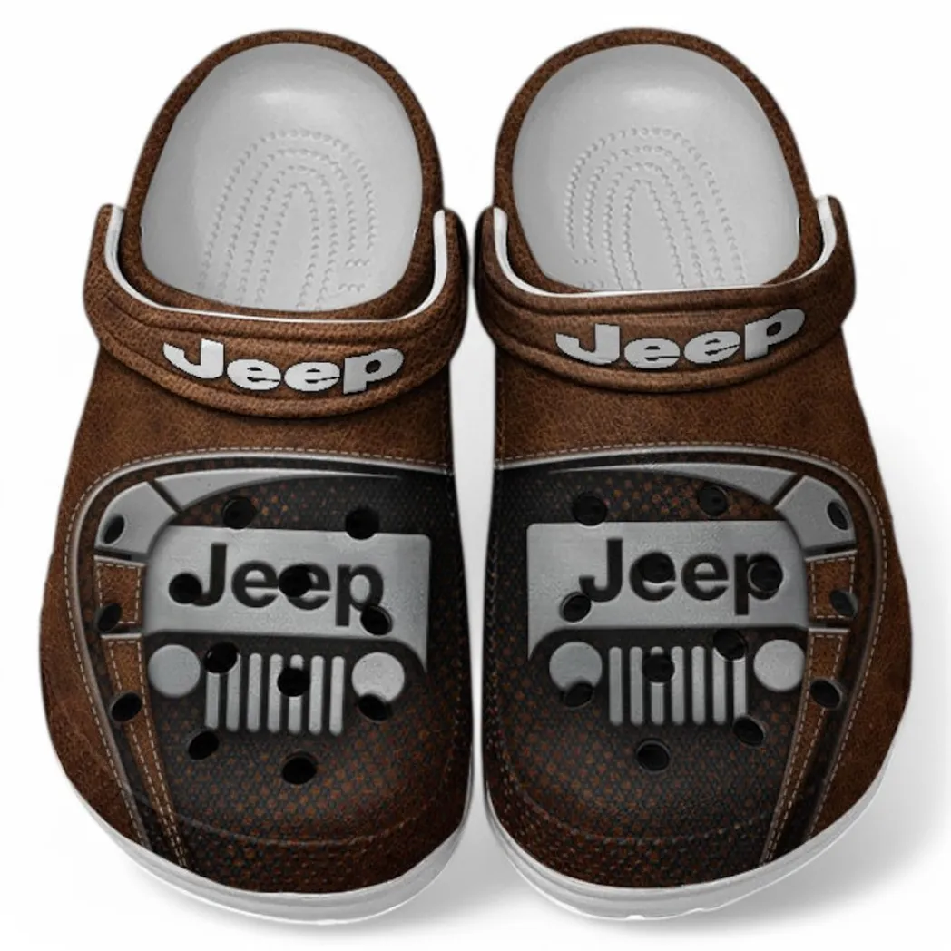 Jeep Crocs Sandals For Men Women, Gift For Jeep Fan CAR177031425560 - Brown