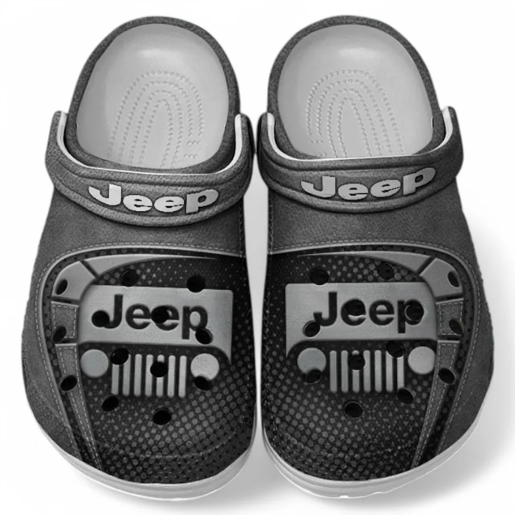 Jeep Crocs Sandals For Men Women, Gift For Jeep Fan CAR177031425560 - Gray