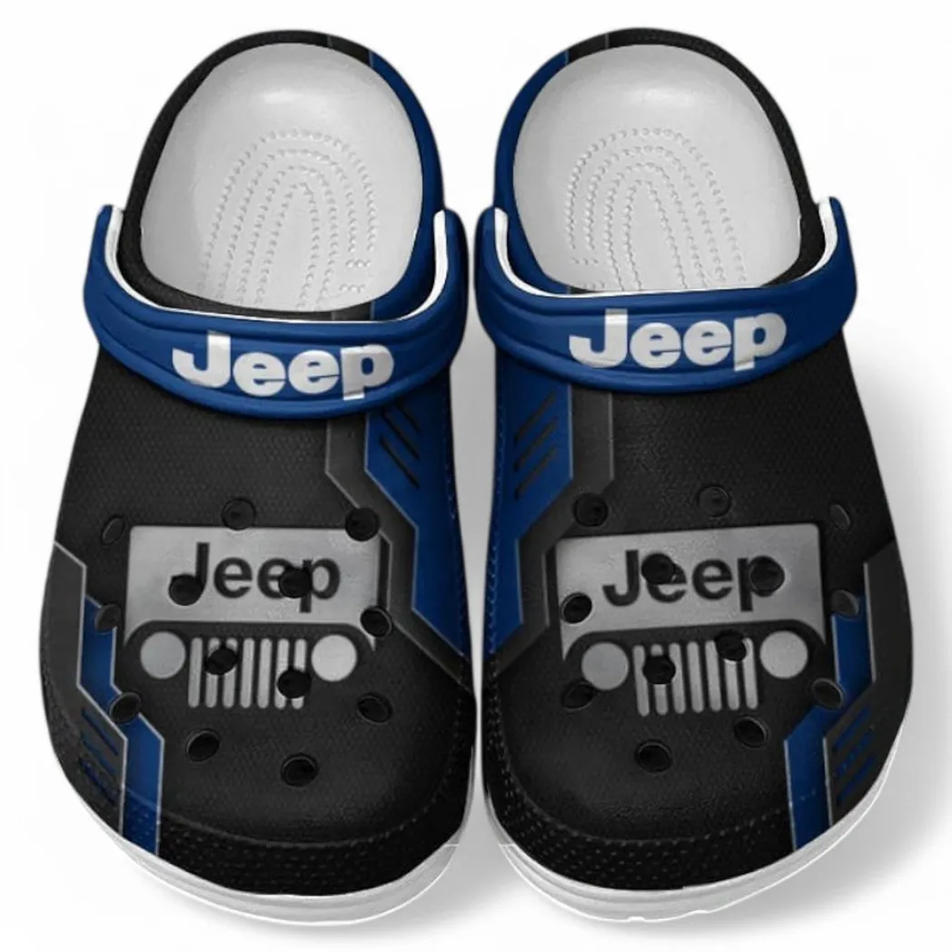 Jeep Crocs Shoes, Clogs Men Women, Gift For Jeep Fan CAR185031525251 - Blue