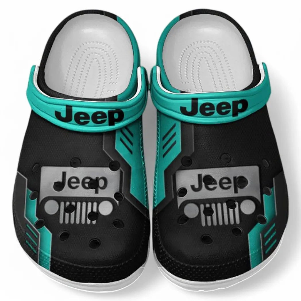 Jeep Crocs Shoes, Clogs Men Women, Gift For Jeep Fan CAR185031525251 - Cyan
