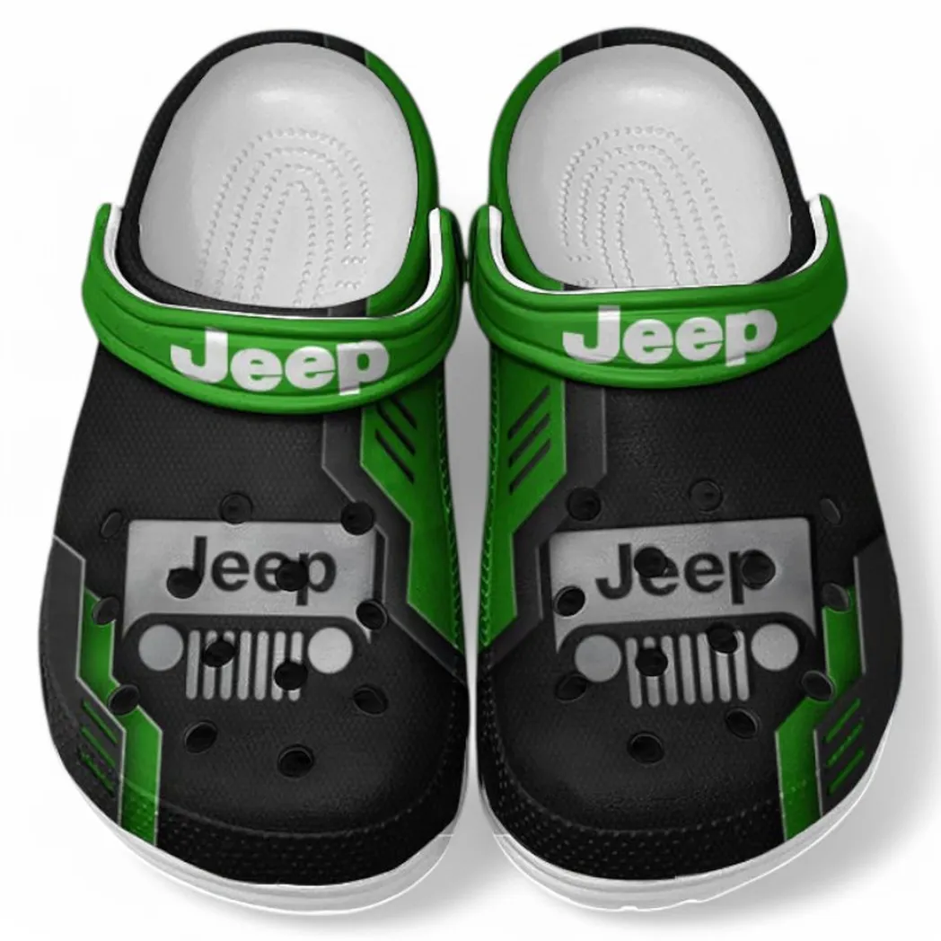 Jeep Crocs Shoes, Clogs Men Women, Gift For Jeep Fan CAR185031525251 - Green