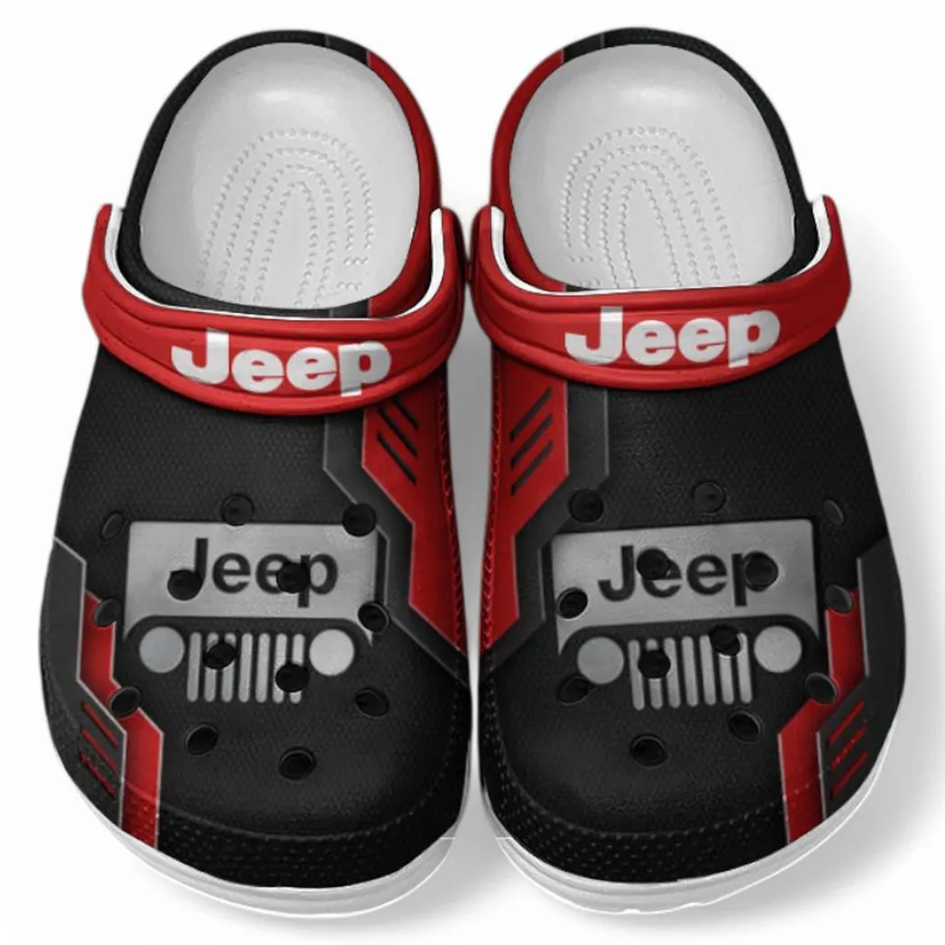 Jeep Crocs Shoes, Clogs Men Women, Gift For Jeep Fan CAR185031525251 - Red