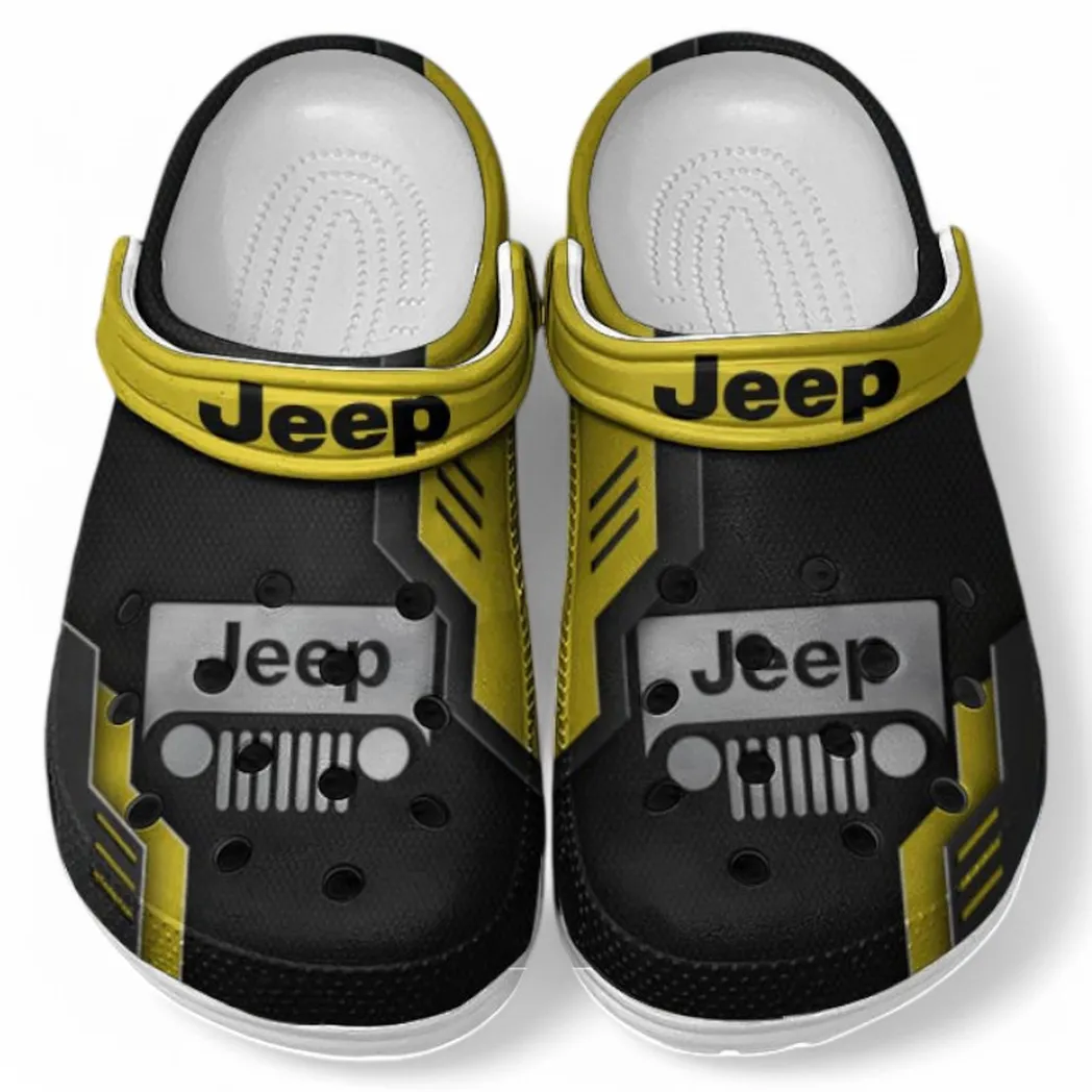 Jeep Crocs Shoes, Clogs Men Women, Gift For Jeep Fan CAR185031525251 - Yellow
