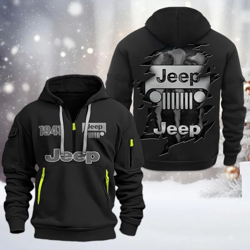 jeep half zip hoodie all over print half zip hoodies for men car198032781 black rssor