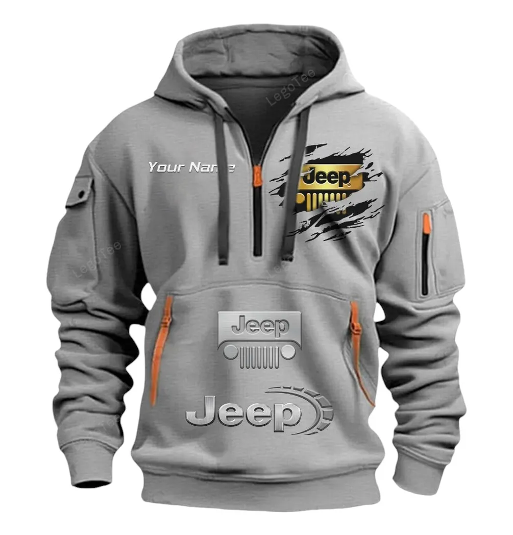 jeep half zip hoodie car113021425823 best gift for him husband boyfriend gray