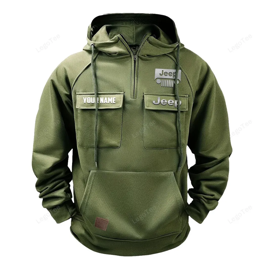 jeep tactical quarter zip hoodie gift for jeep lovers gift for him husband boyfriend army green car109021425350 1 cfmyy
