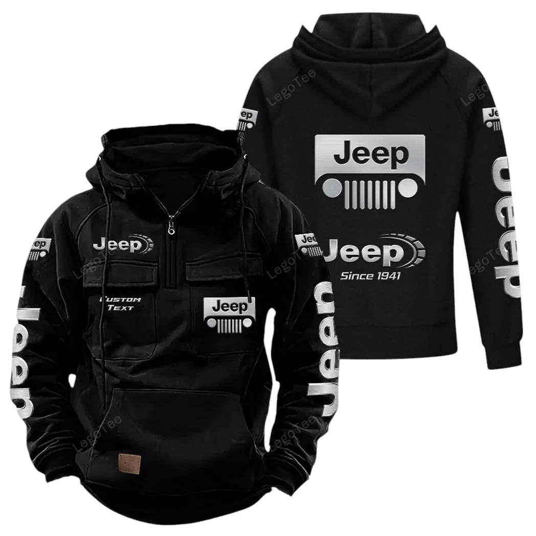 jeep tactical quarter zip hoodie gift for jeep lovers gift for him husband boyfriend black car96021425671 2