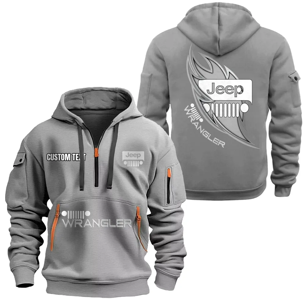 Jeep wrangler Hoodie Half Zipper CAR1701112107, CAR All Over Print Hoodie Half Zipper - Gray