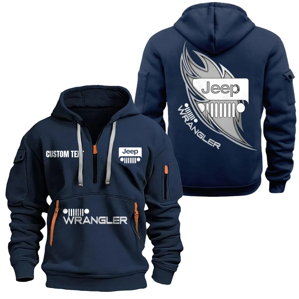 jeep wrangler hoodie half zipper car1701112107 car all over print hoodie half zipper navy ps6e1