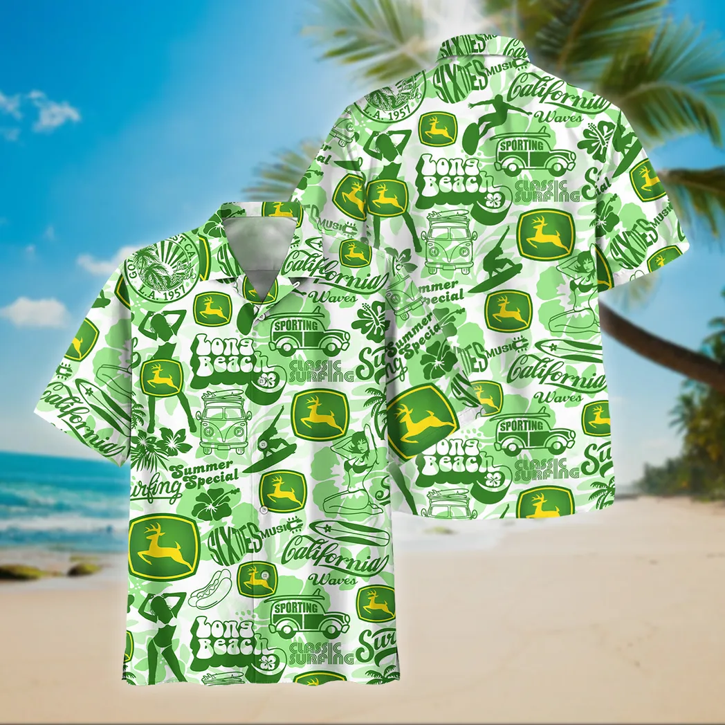 John Deere Hawaiian Shirt Style Vintage Oversized, Unisex Hawaiian Shirt Summer CAR04042025677