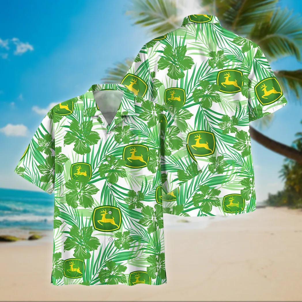 John Deere Hawaiian Shirt Style Vintage Oversized, Unisex Hawaiian Shirt Summer CAR04042025683