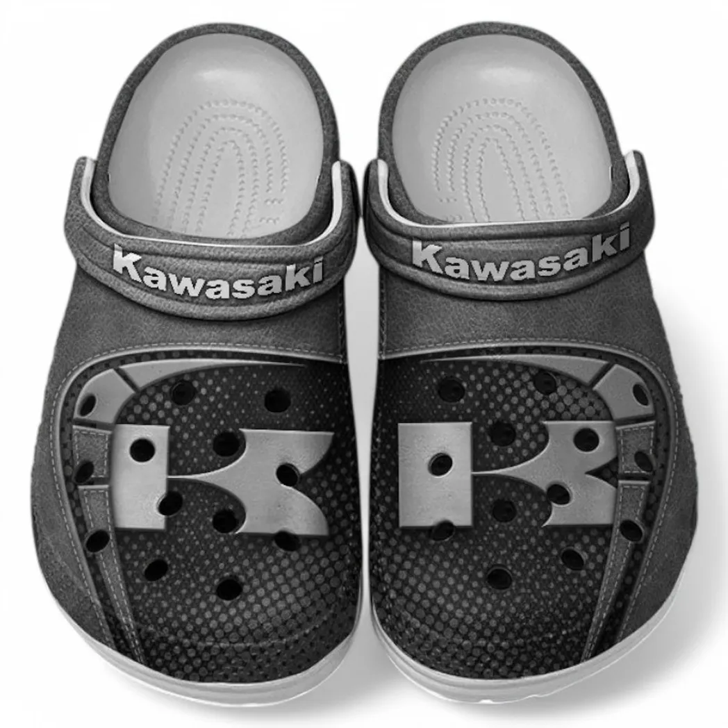 Kawasaki Crocs Shoes, Clogs Men Women, Gift For Kawasaki Fan CAR183031725113 - Gray