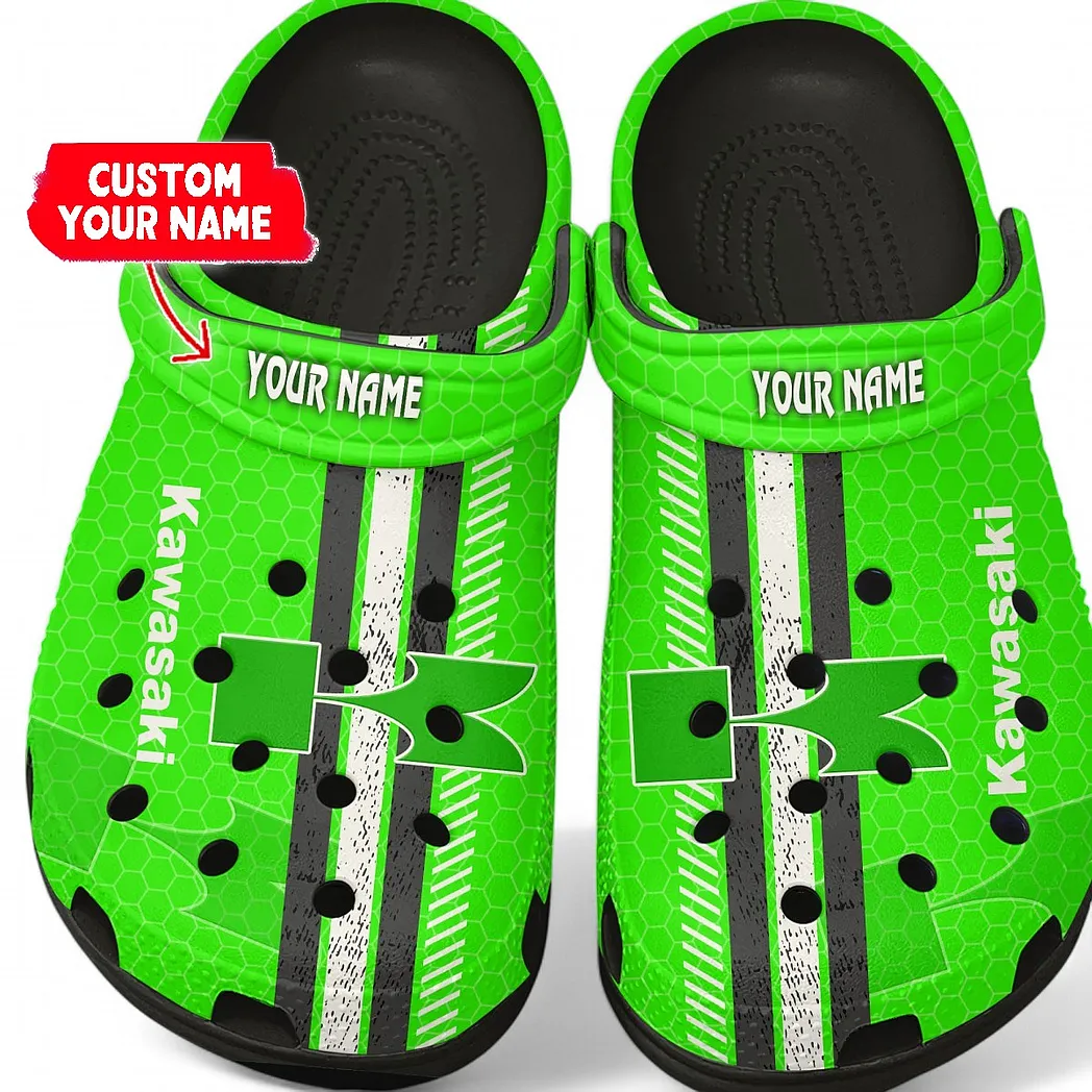 Kawasaki Crocs Shoes Gift For Kawasaki Lovers, Birthday Gift For Husband, Boyfriend CAR82022025610 - Black