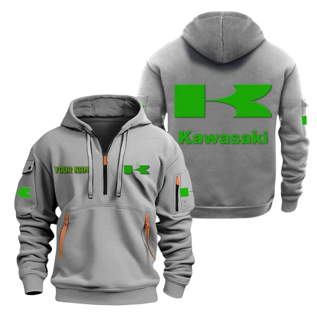 kawasaki half zip hoodie for men gift for kawasaki lovers car20022125694 gray ekwwf