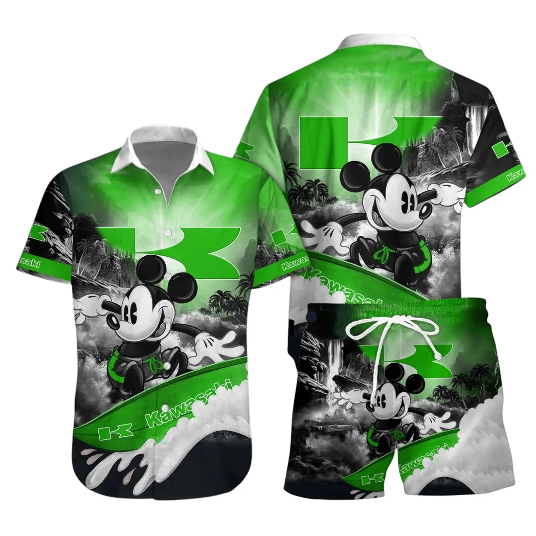 kawasaki hawaiian shirt set gift for kawasaki lovers gift for him husband boyfriend car53030625063 iuja0