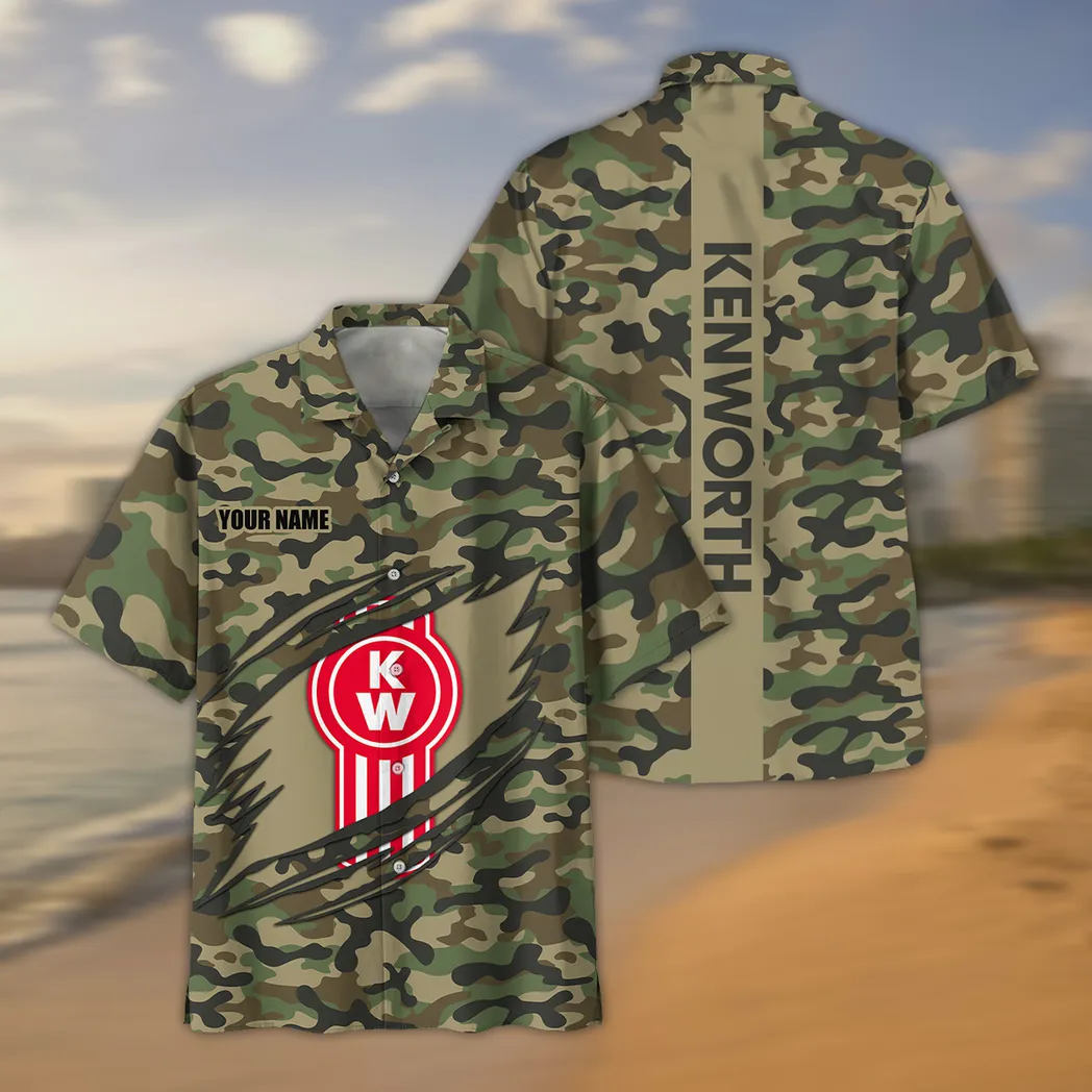 Kenworth Hawaiian Shirt Style Camo Oversized Hawaiian CAR210040825712