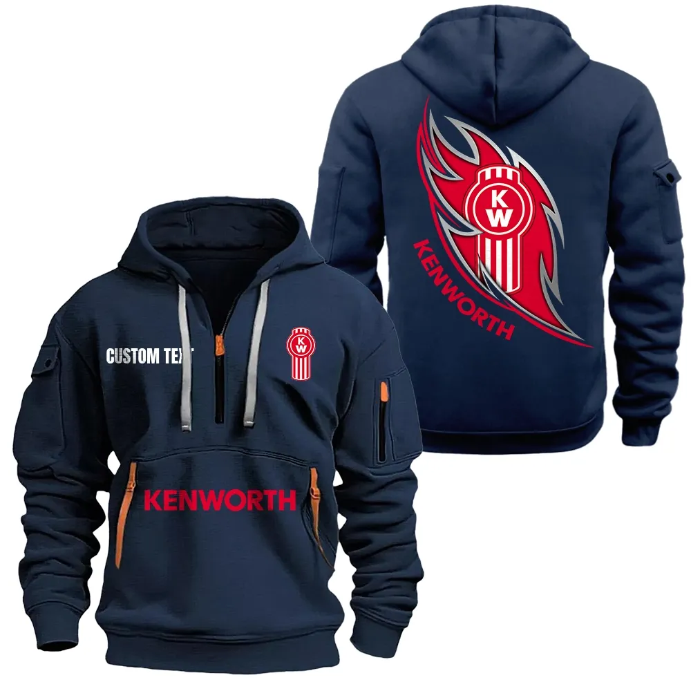 kenworth hoodie half zipper car1701112110 car all over print hoodie half zipper navy hqnoo