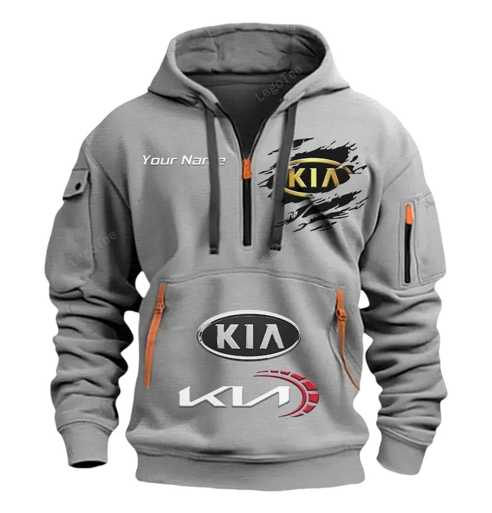 kia half zip hoodie car113021425831 best gift for him husband boyfriend gray of573