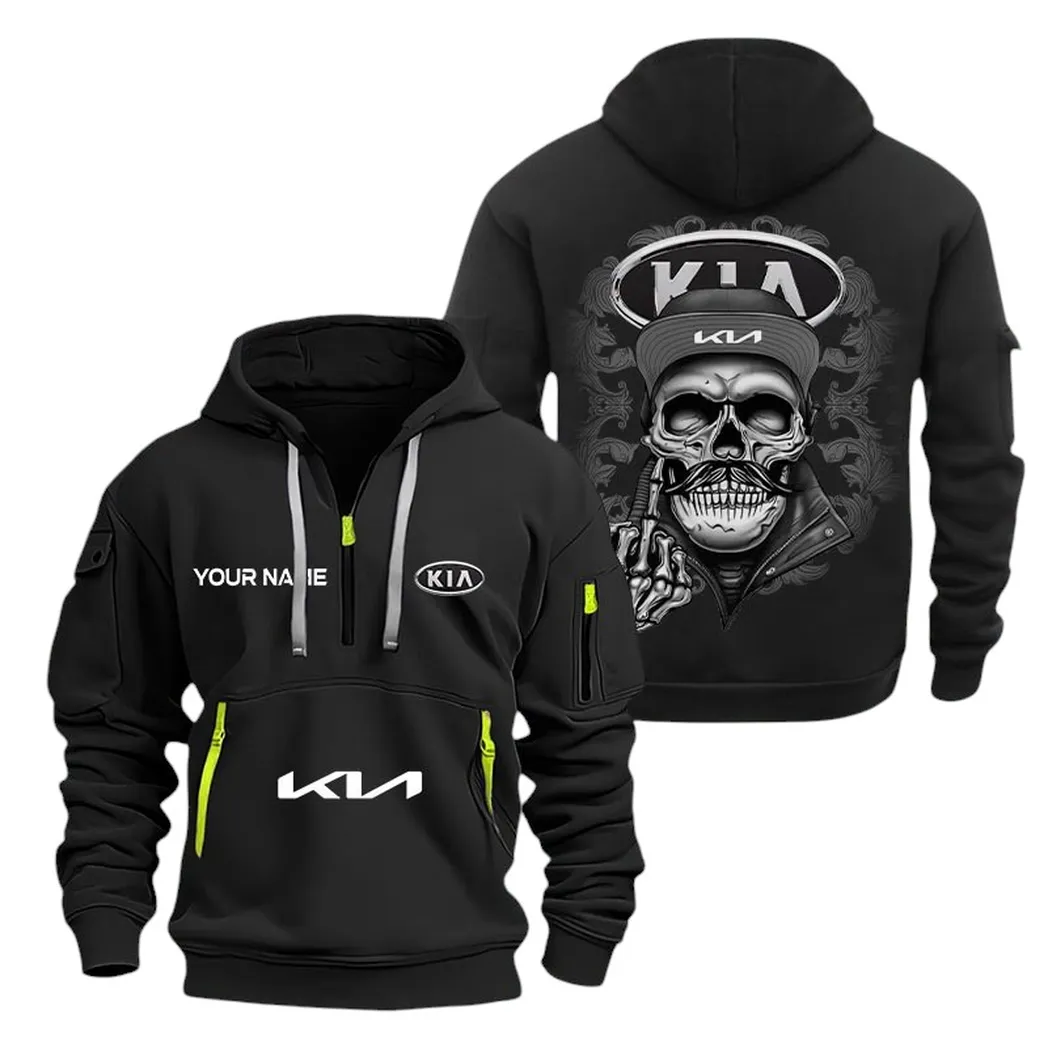 kia half zip hoodie for men gift for kia fan car166022625127 black tnbyo