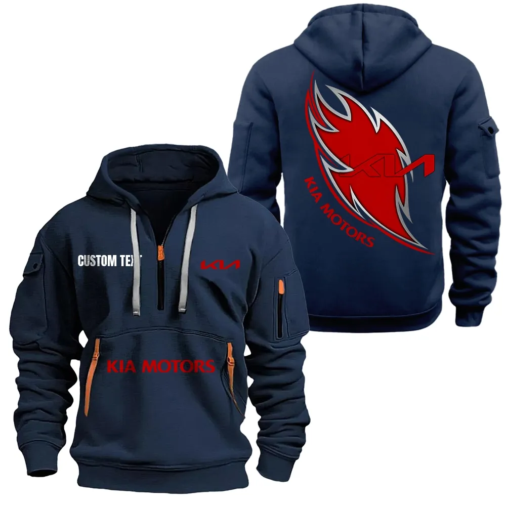 Kia Hoodie Half Zipper CAR1701112111, CAR All Over Print Hoodie Half Zipper - Navy