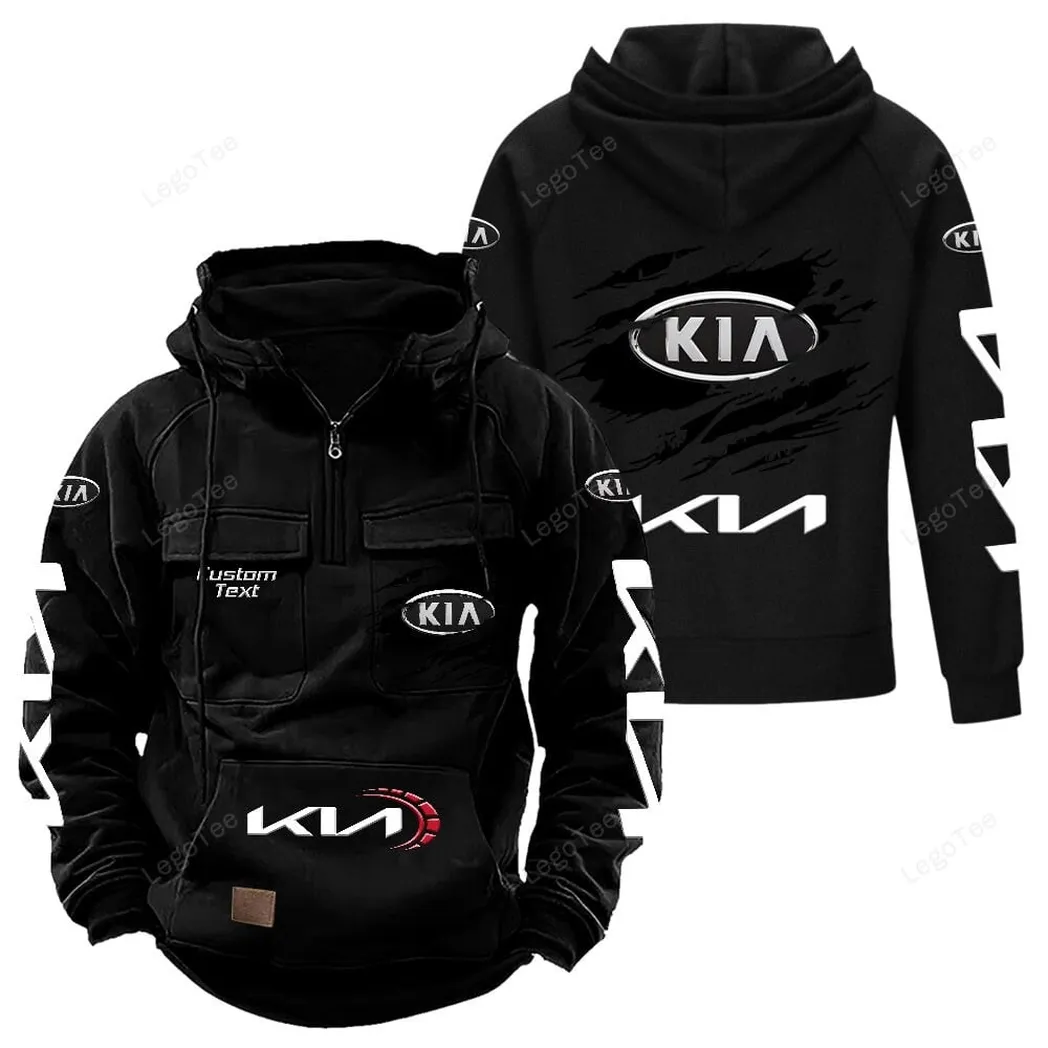 kia tactical quarter zip hoodie gift for kia lovers gift for him husband boyfriend black car122021425045 2 cmhty