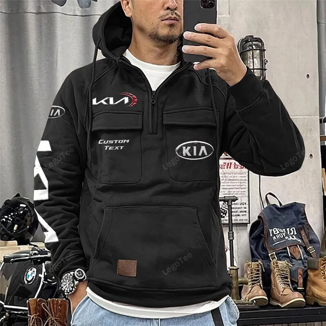 kia tactical quarter zip hoodie gift for kia lovers gift for him husband boyfriend black car96021425685 2
