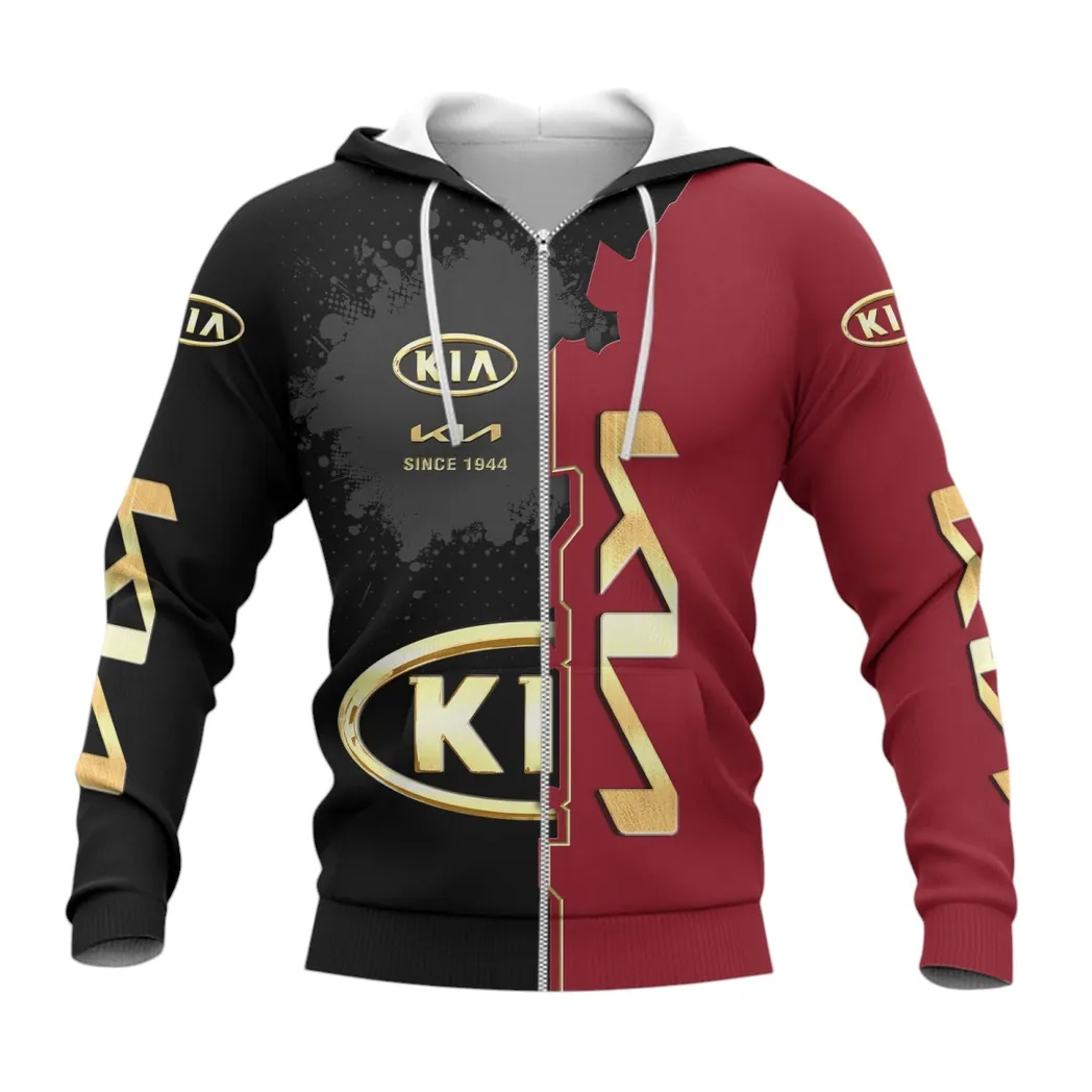 Kia Zipper Hoodie, Gift For Kia Lovers, Gift For Him, Husband, Boyfriend CAR44021725047-3