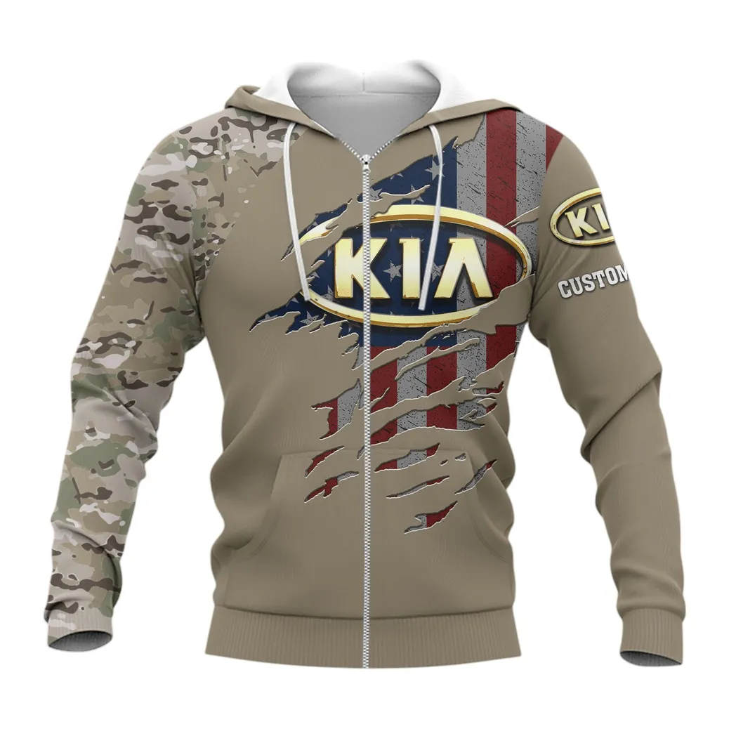 Kia Zipper Hoodie, Gift For Kia Lovers, Gift For Him, Husband, Boyfriend CAR46021725054-3