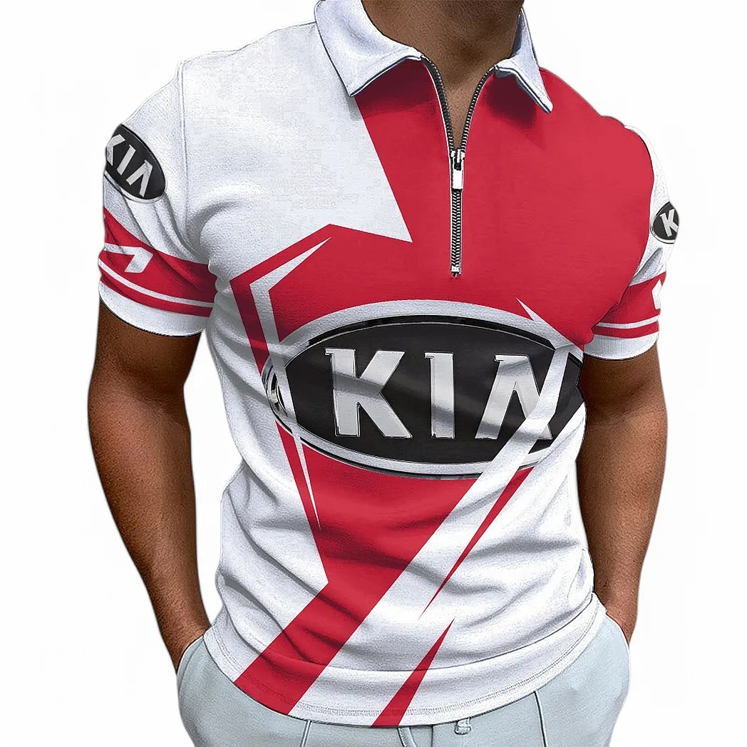 kia zipper polo shirt for men gift for kia fan car68022125959 wnliw