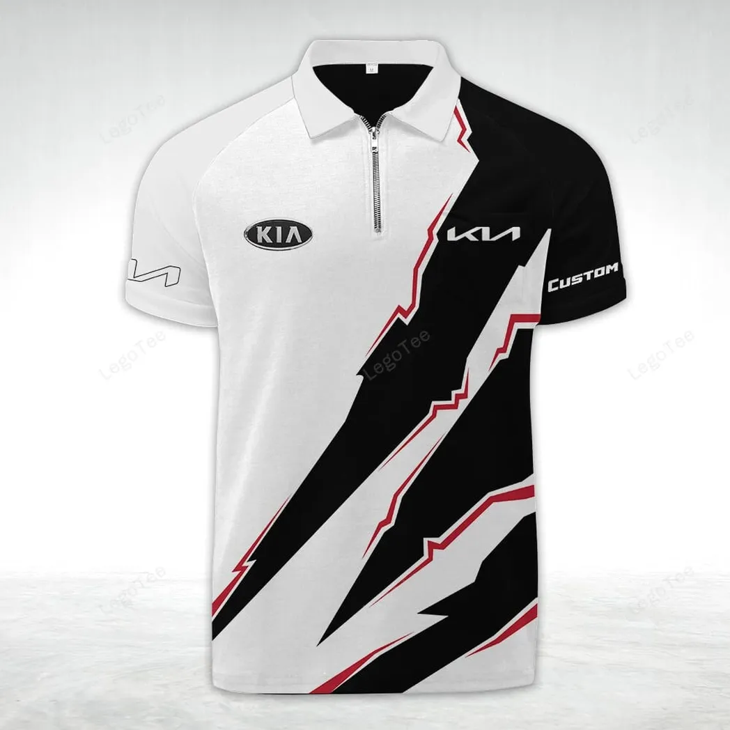 kia zipper polo shirt gift for kia lovers gift for gift for him husband boyfriend car128021025036 yvqgj