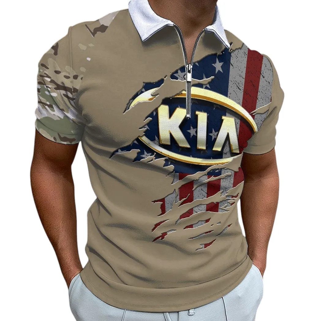 kia zipper polo shirt gift for kia lovers gift for him husband boyfriend car340213044 1
