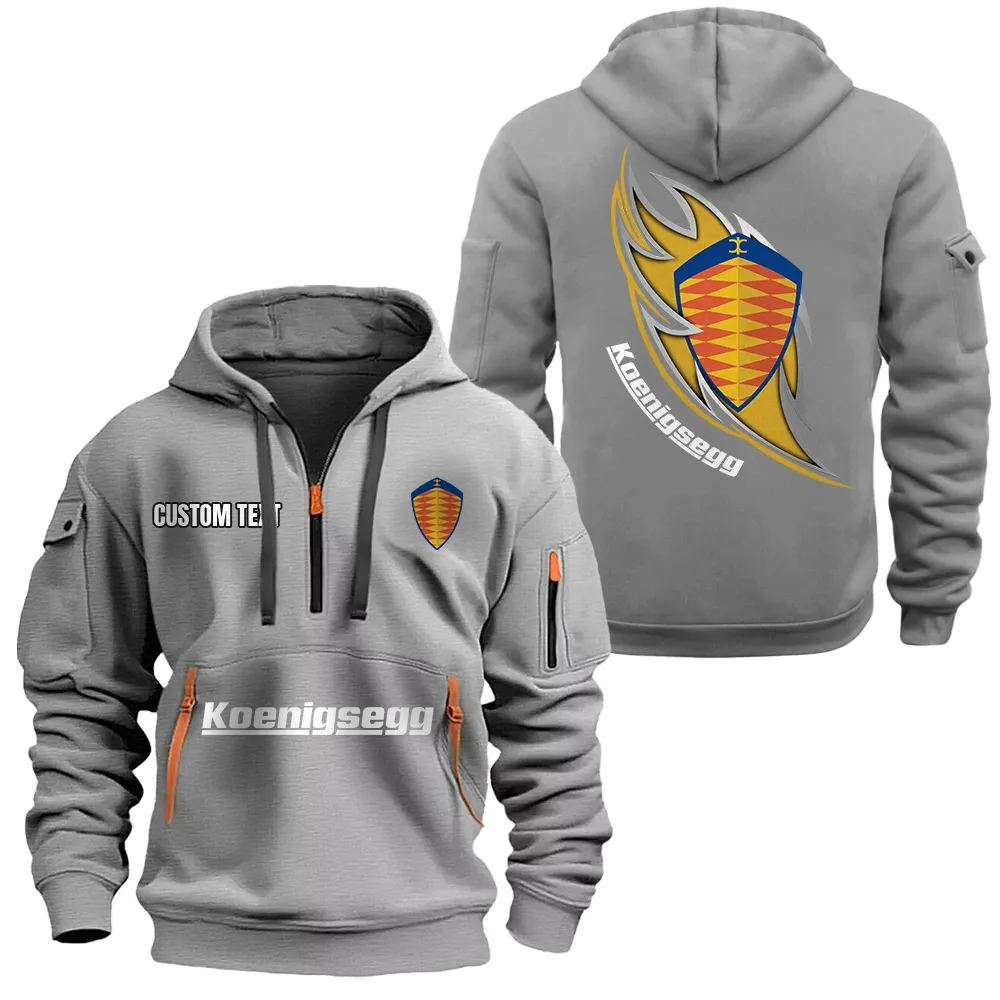 koenigsegg hoodie half zipper car1701112112 car all over print hoodie half zipper gray