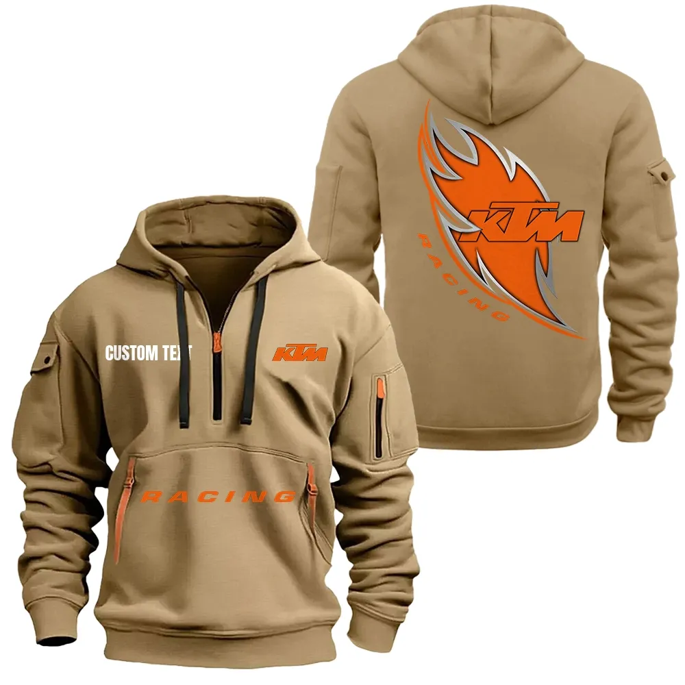 KTM Hoodie Half Zipper CAR1701112114, CAR All Over Print Hoodie Half Zipper - Khaki