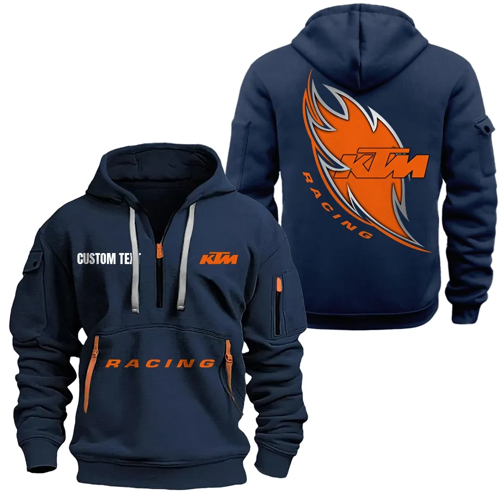 KTM Hoodie Half Zipper CAR1701112114, CAR All Over Print Hoodie Half Zipper - Navy