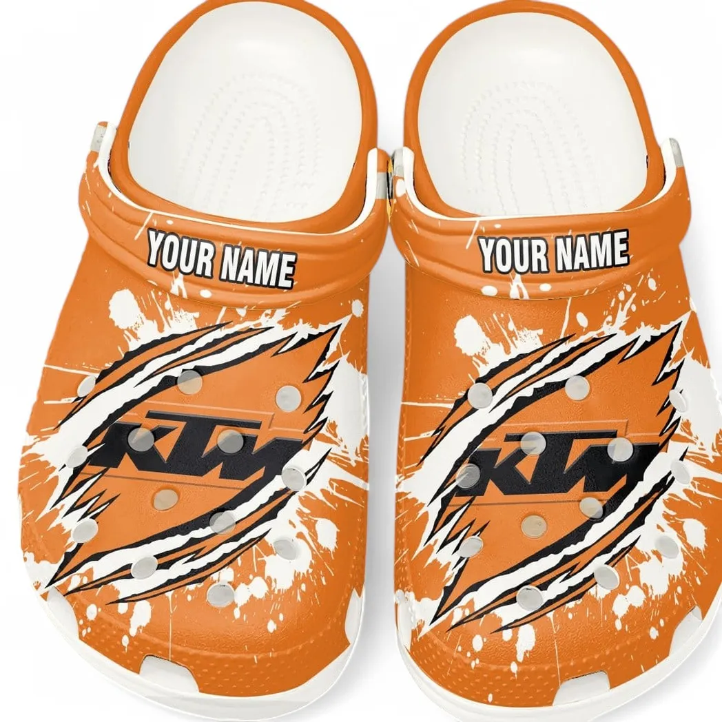 KTM Racing Crocs, Gift For KTM Racing Lovers, Gift For Him, Husband, Boyfriend CAR5602192544 - White