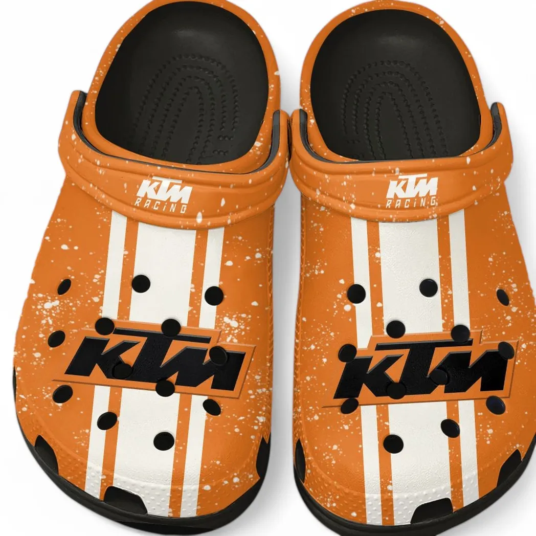 KTM Racing Crocs, Gift For KTM Racing Lovers, Gift For Him, Husband, Boyfriend CAR62022025005 - Black