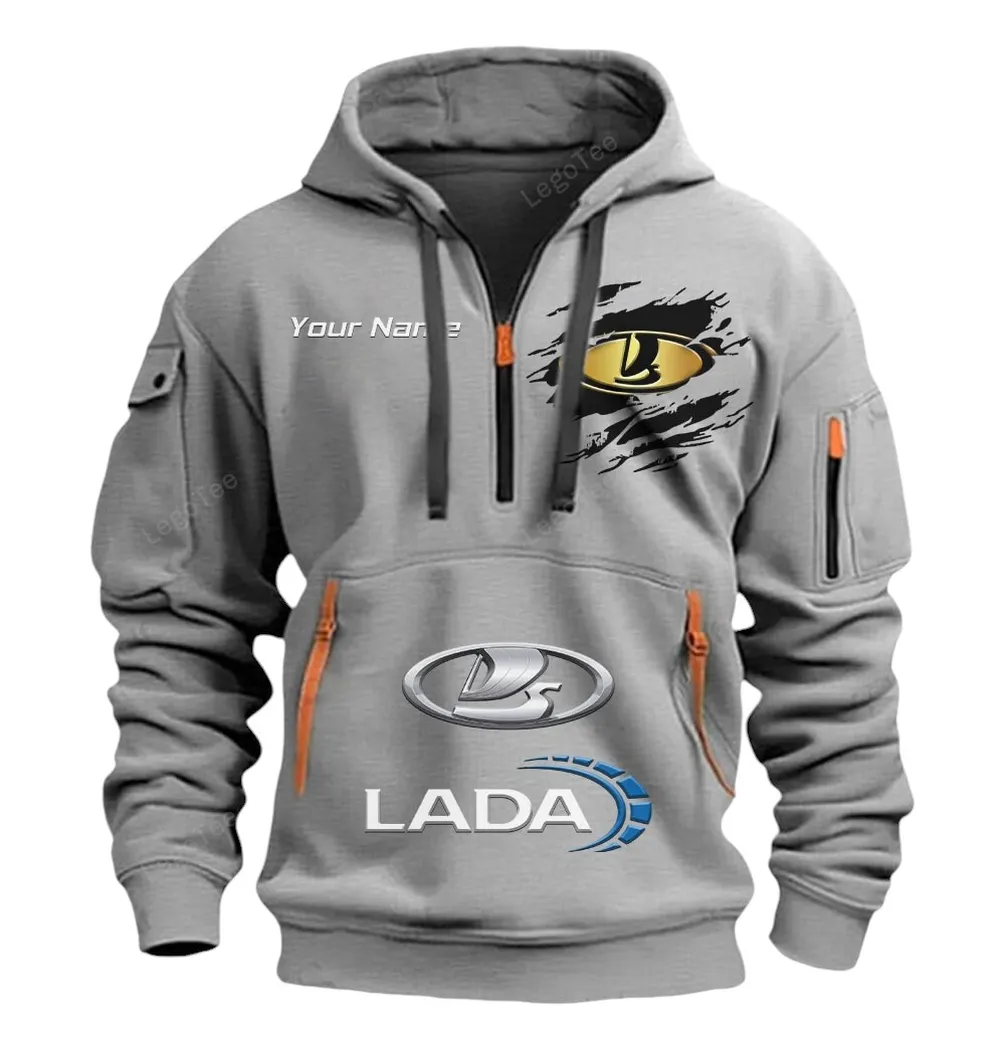 lada half zip hoodie car113021425825 best gift for him husband boyfriend gray sggvt