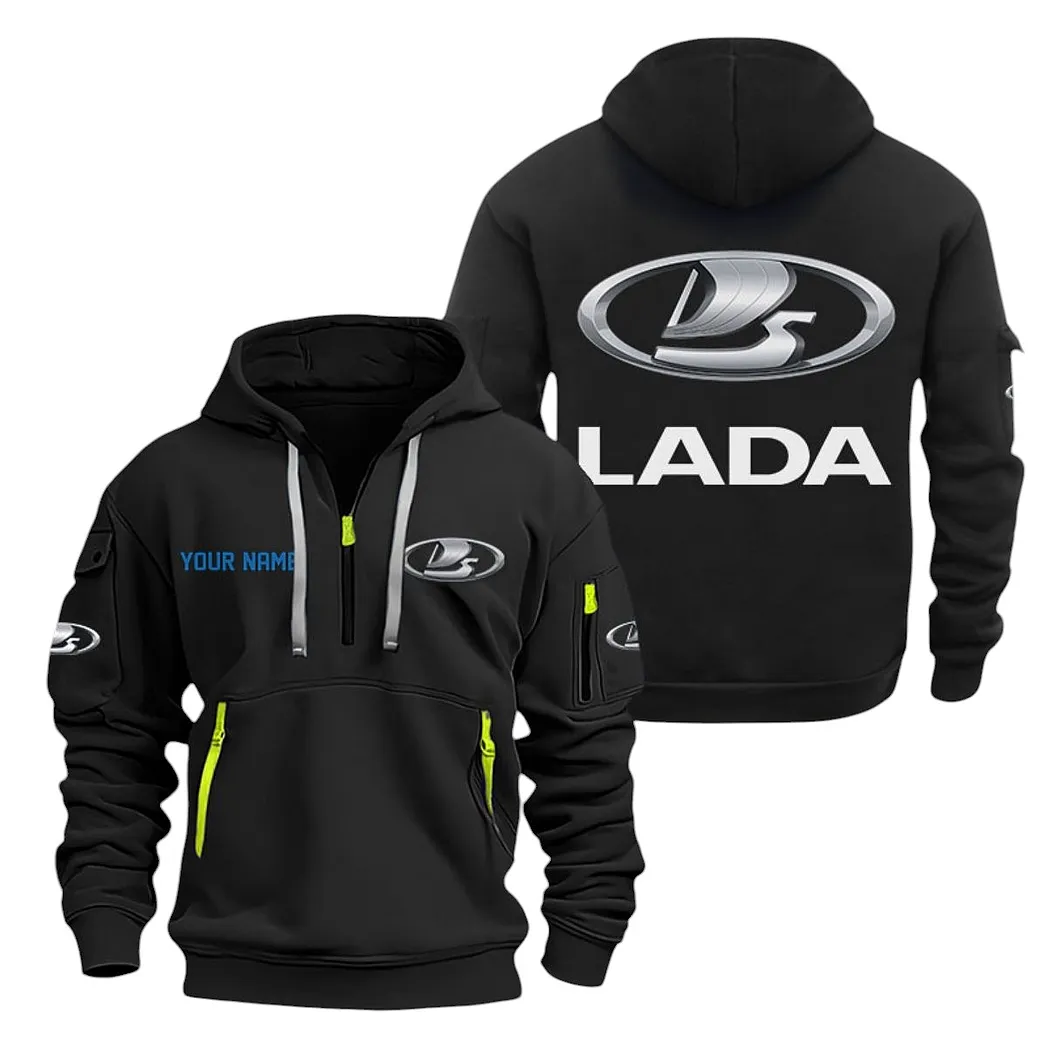 Lada Half Zip Hoodie For Men, Gift For Lada Lovers CAR20022125758 - Black