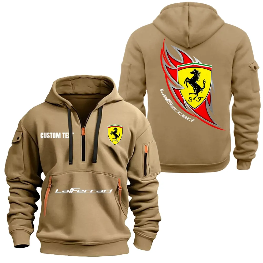 laferrari hoodie half zipper car1701112116 car all over print hoodie half zipper khaki 6bsut