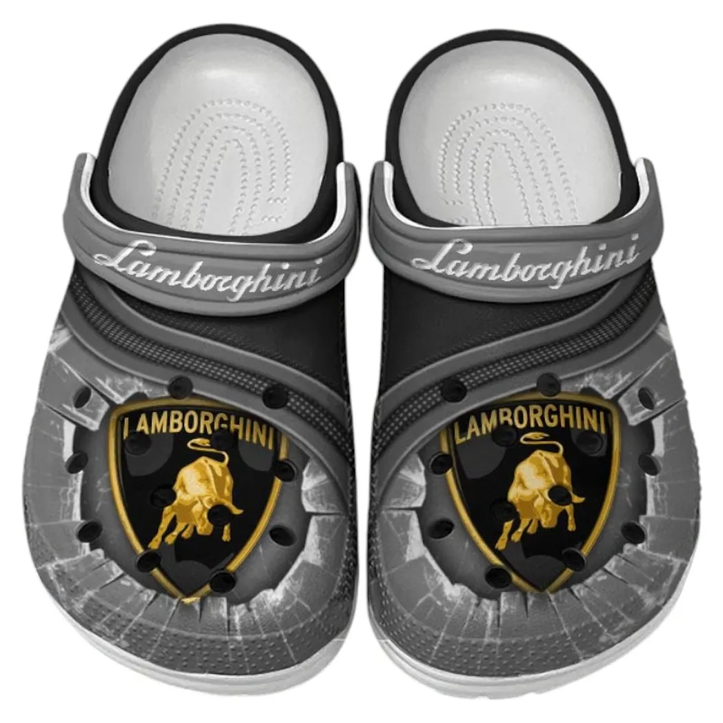 Lamborghini Crocs Clogs Men Women, Gift For Lamborghini Fan CAR188032025150 - Gray