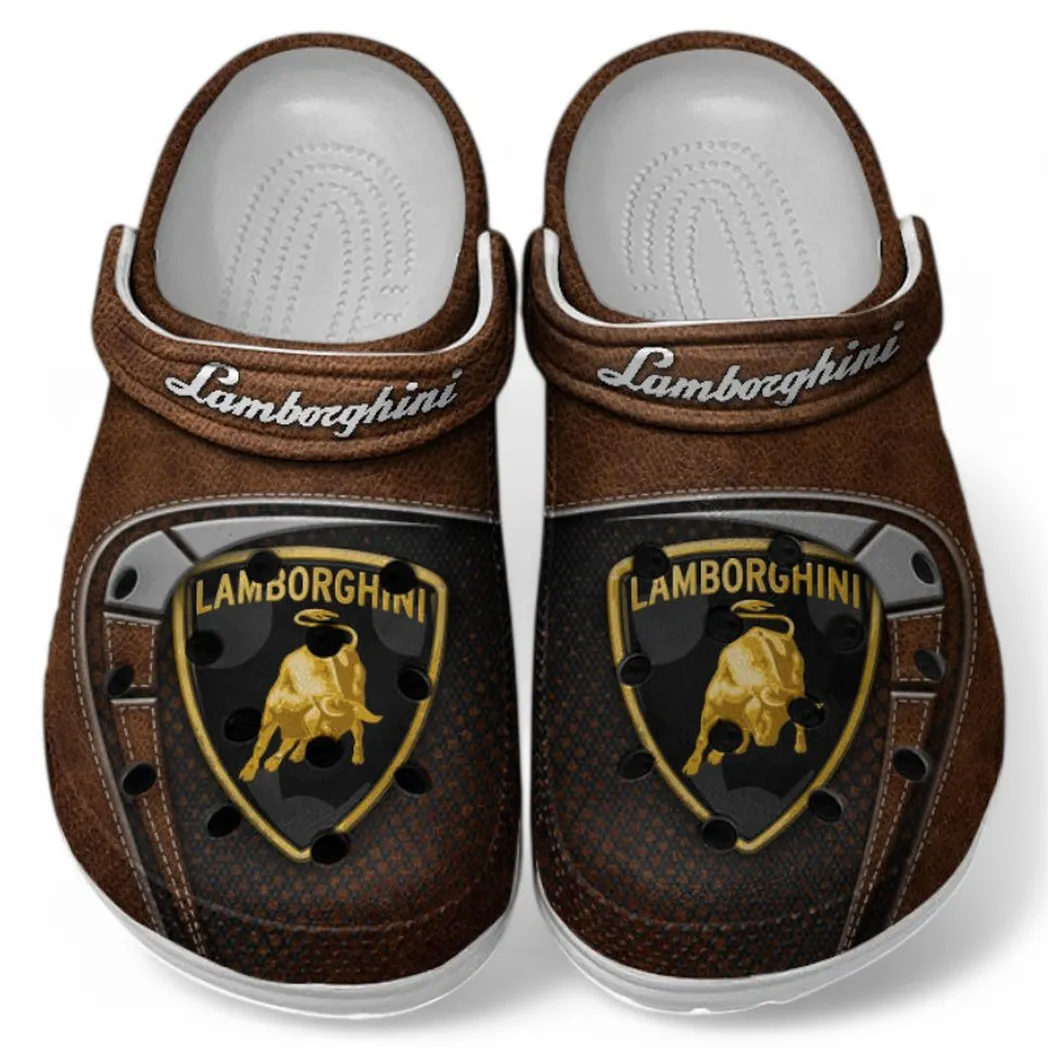 Lamborghini Crocs Sandals For Men Women, Gift For Lamborghini Fan CAR177031425581 - Brown