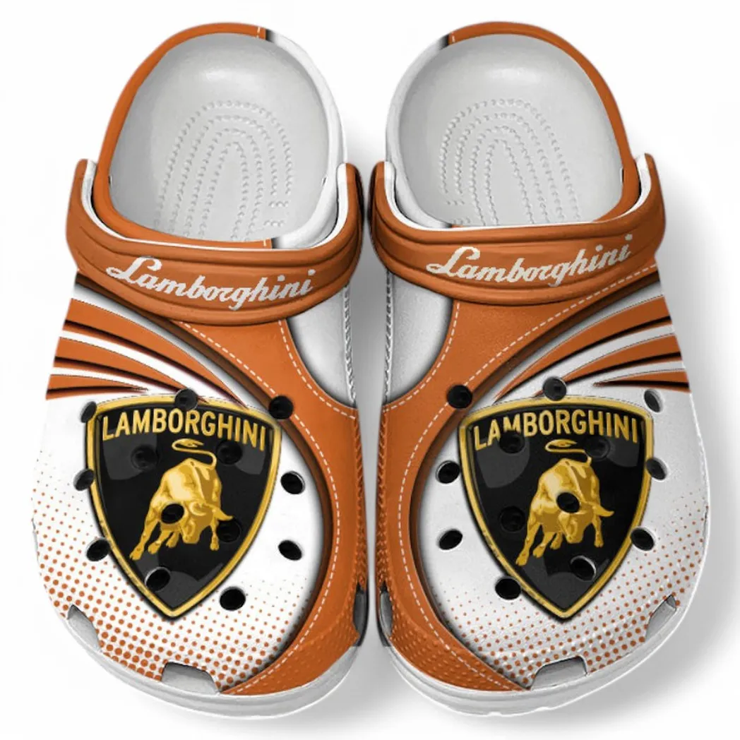 Lamborghini Crocs Sandals For Men Women, Gift For Lamborghini Fan CAR181031525698 - Orange
